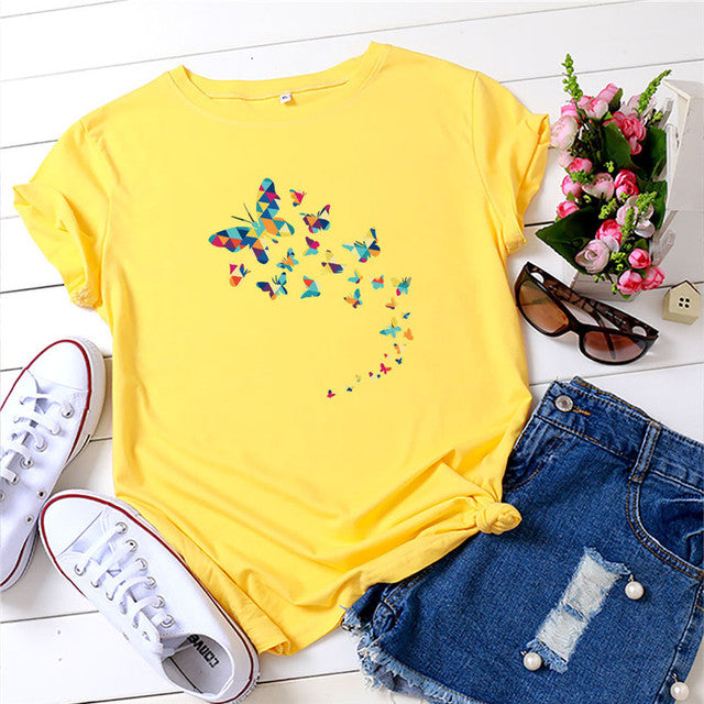 CHYLEANNA Grafisch T-shirt met vlinders