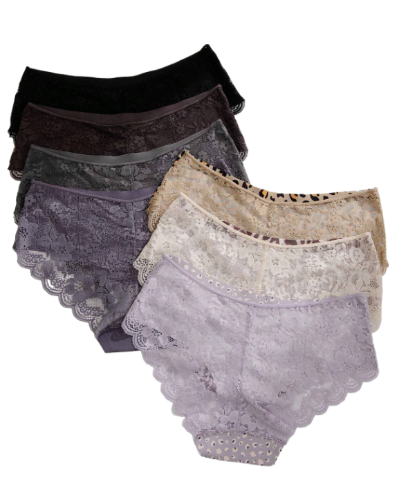 CHYLEANNA  7 Pcs Lace Contrast Panties