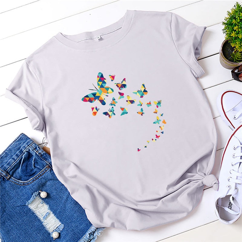 CHYLEANNA Grafisch T-shirt met vlinders