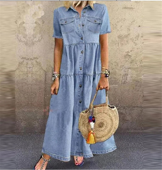 CHYLEANNA  Denim Multi Button Dress