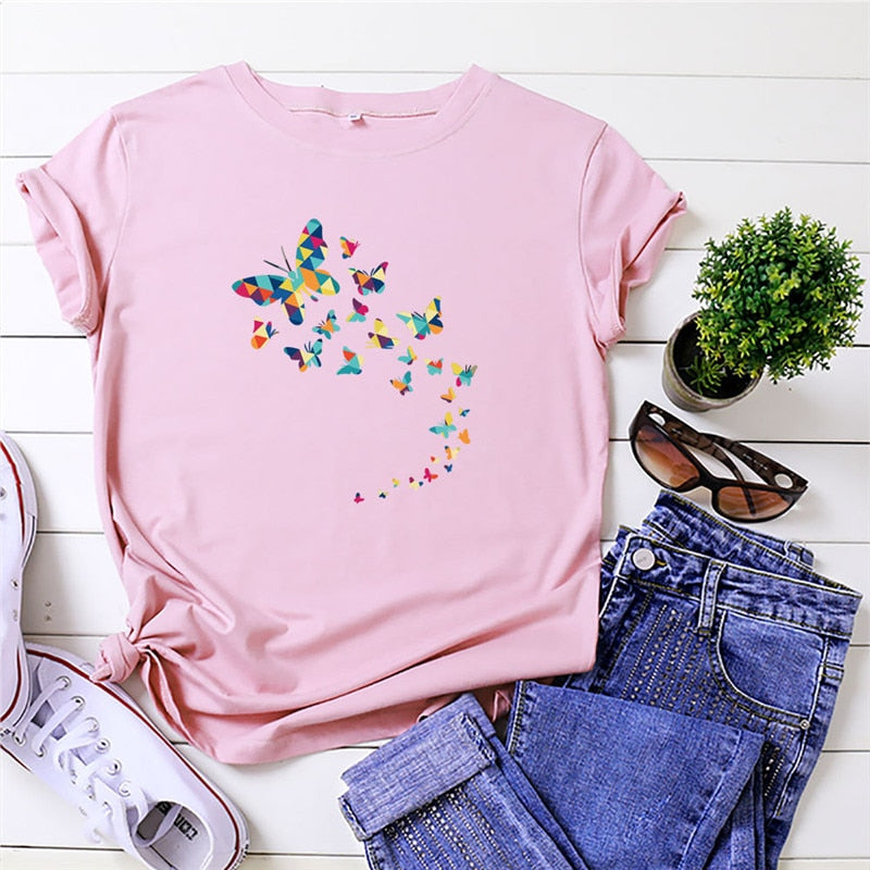 CHYLEANNA Grafisch T-shirt met vlinders