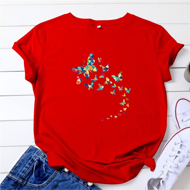 CHYLEANNA Grafisch T-shirt met vlinders