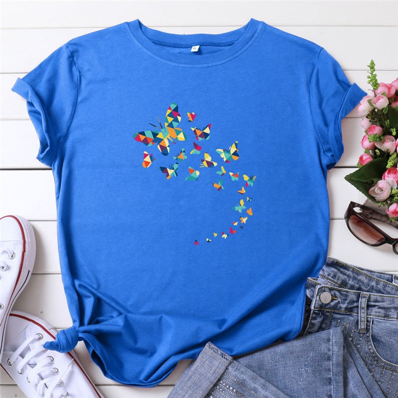 CHYLEANNA Grafisch T-shirt met vlinders