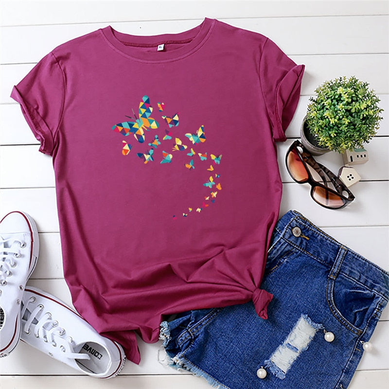 CHYLEANNA Grafisch T-shirt met vlinders