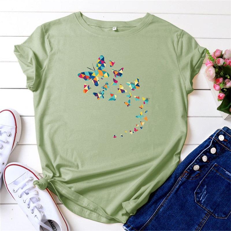 CHYLEANNA Grafisch T-shirt met vlinders