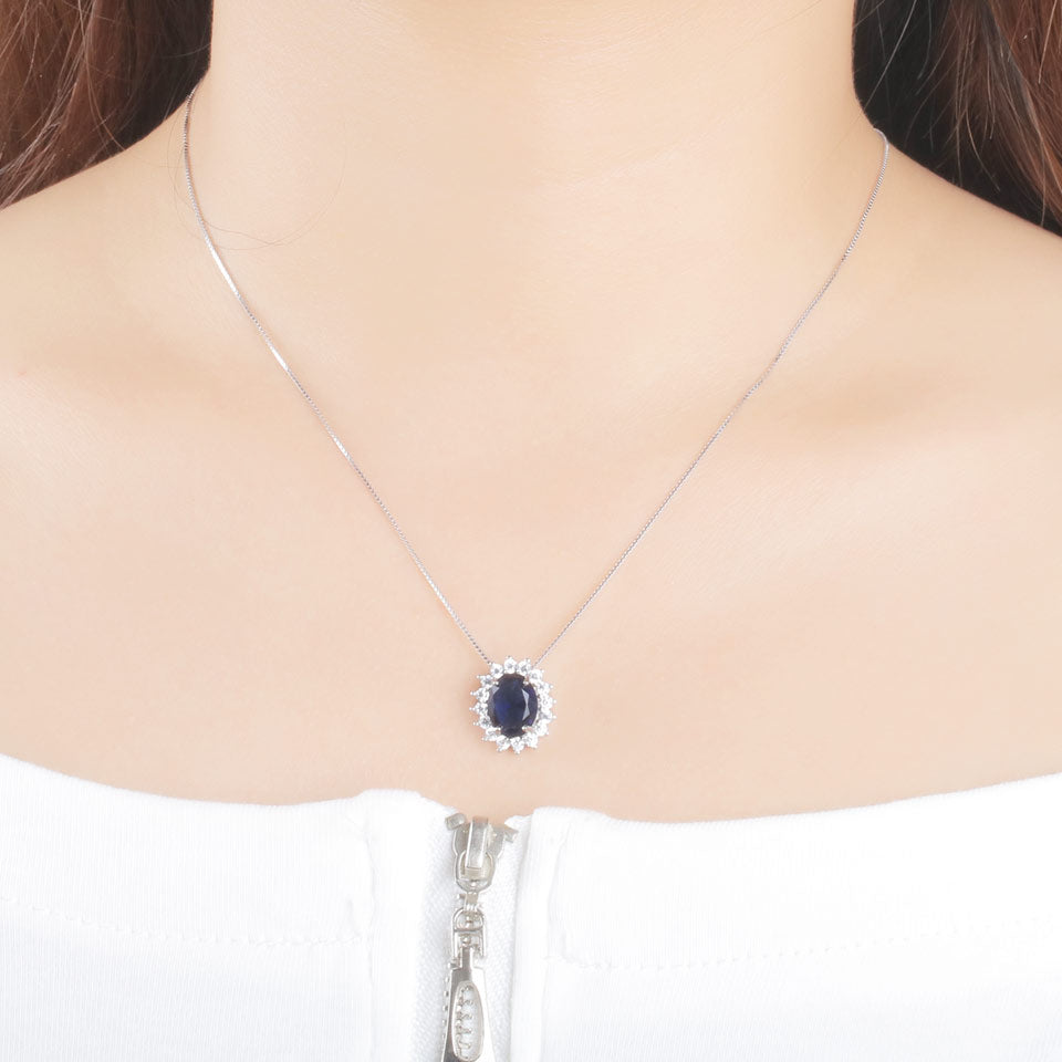 CHYLEANNA  Sparkling Sapphire Pendant Necklace