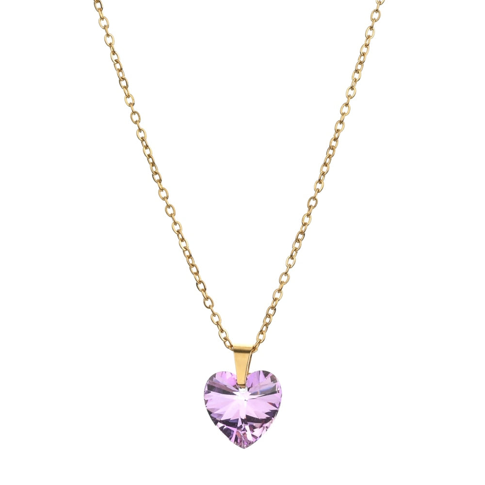 CHYLEANNA  Colourful Heart Pendants Necklace