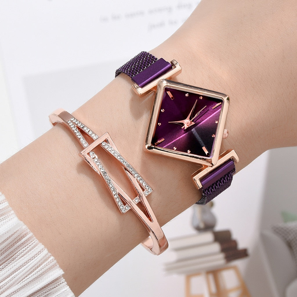 CHYLEANNA  Square Bracelet Set Watch