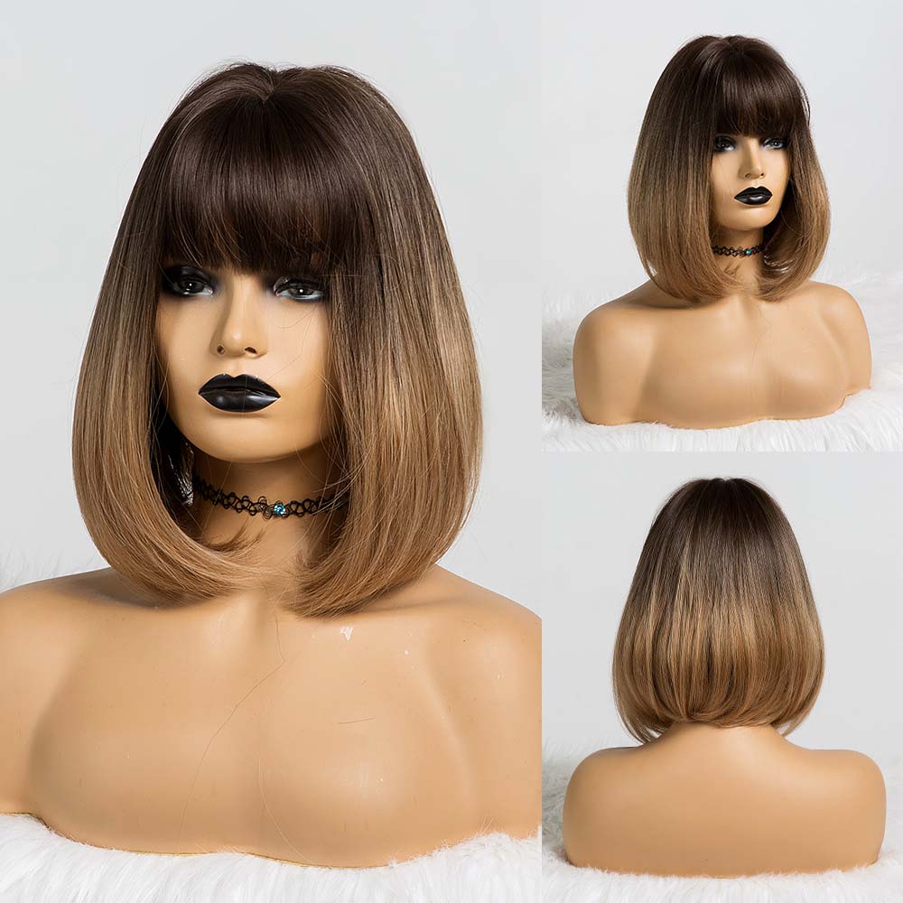 CHYLEANNA  Straight Bob Wigs with Bangs