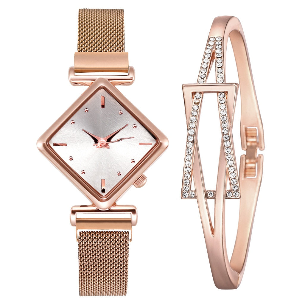 CHYLEANNA  Square Bracelet Set Watch