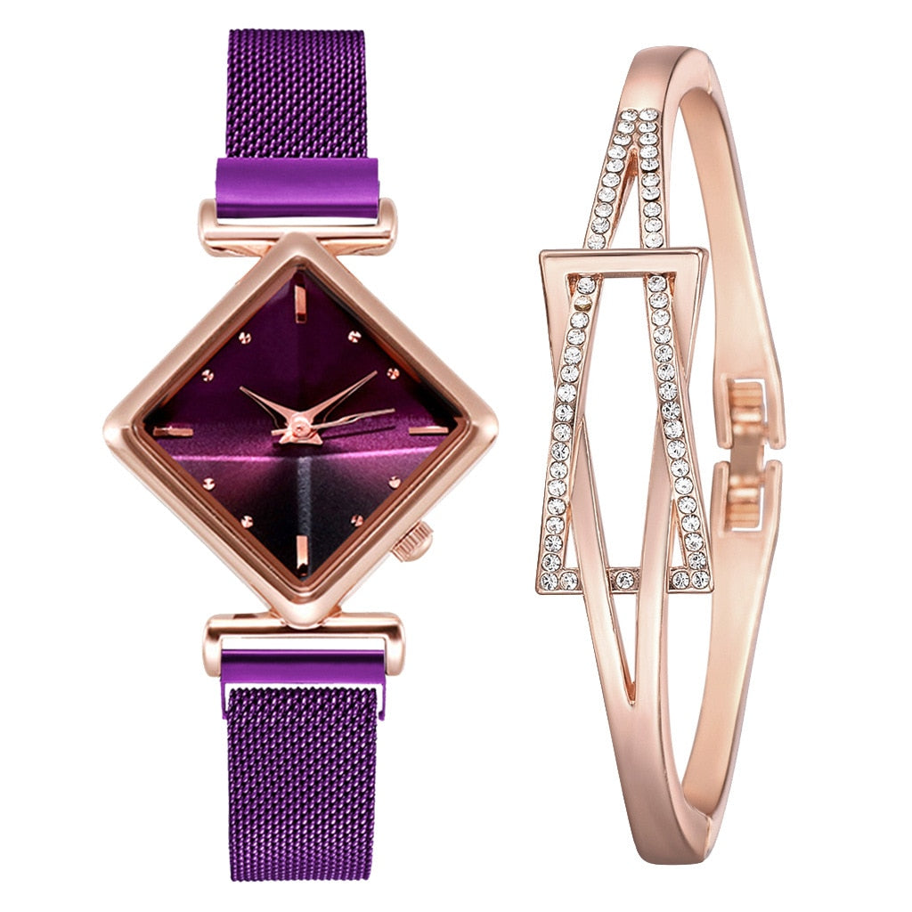 CHYLEANNA  Square Bracelet Set Watch