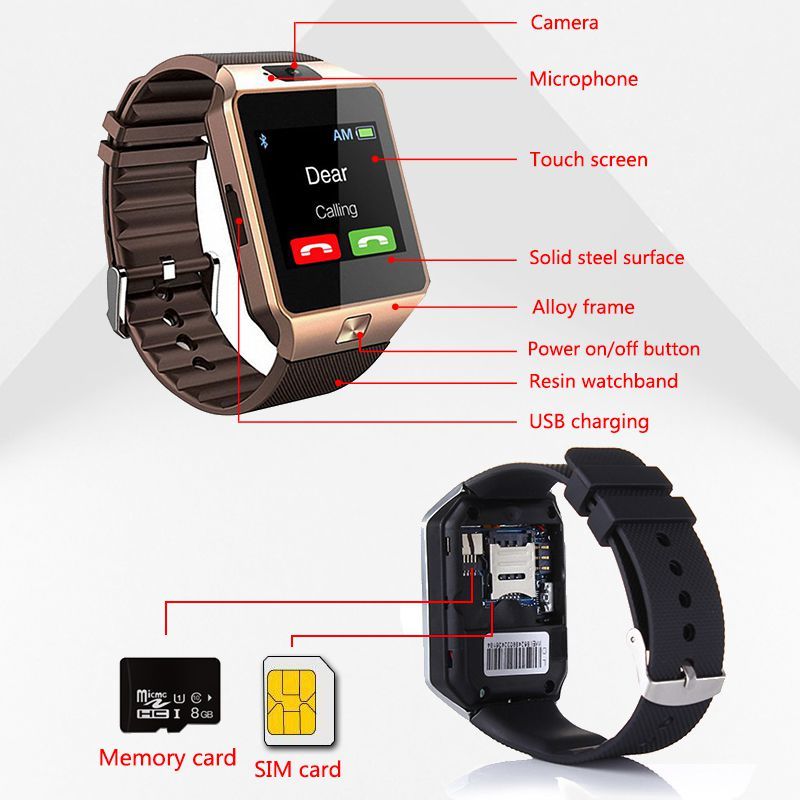 CHYLEANNA  2G SIM Camera Waterproof Smartwatch