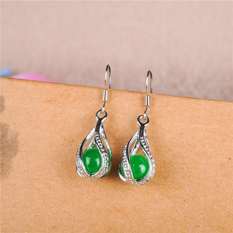 CHYLEANNA  Green Jade Earrings