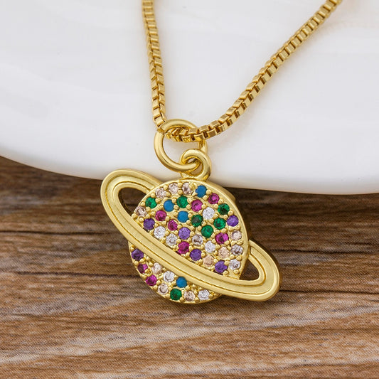 CHYLEANNA  Multicolor Rainbow Pendant Necklace