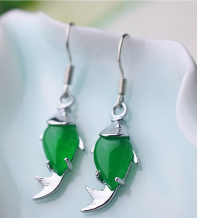 CHYLEANNA  Green Jade Earrings