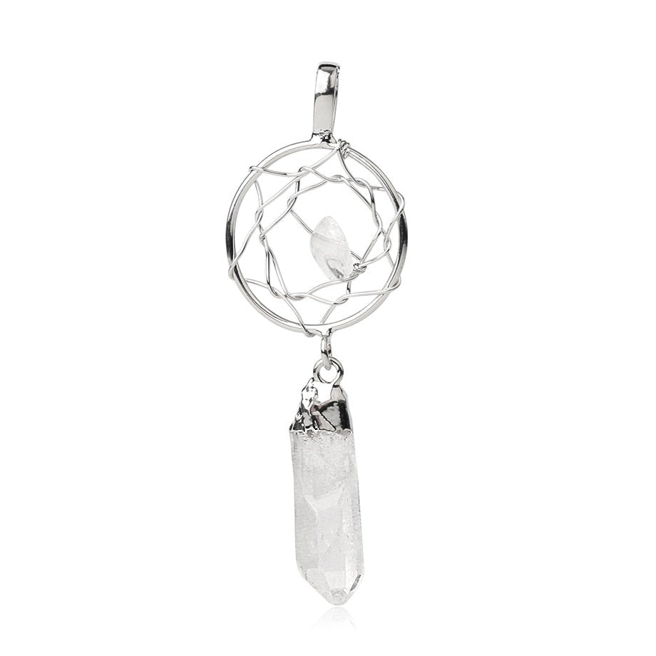 CHYLEANNA Gemstone Dreamcatcher Pendant Necklace