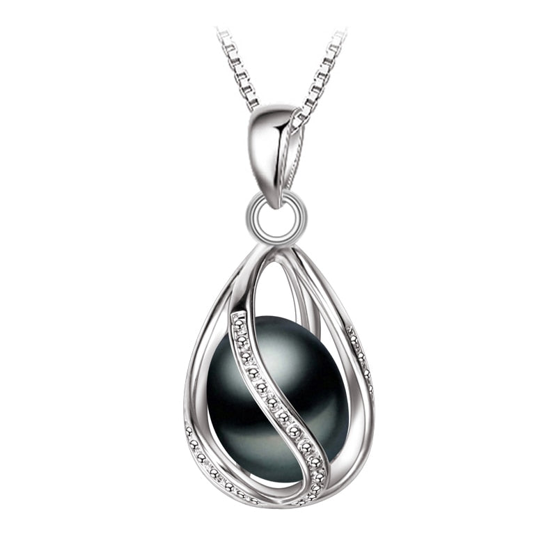 CHYLEANNA  Freshwater Pearl Pendant Cage Necklace