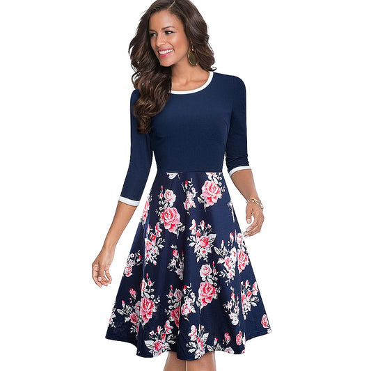 CHYLEANNA  Solid Flower Swing Dress