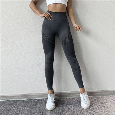 CHYLEANNA legging met naadloze streeppatroon