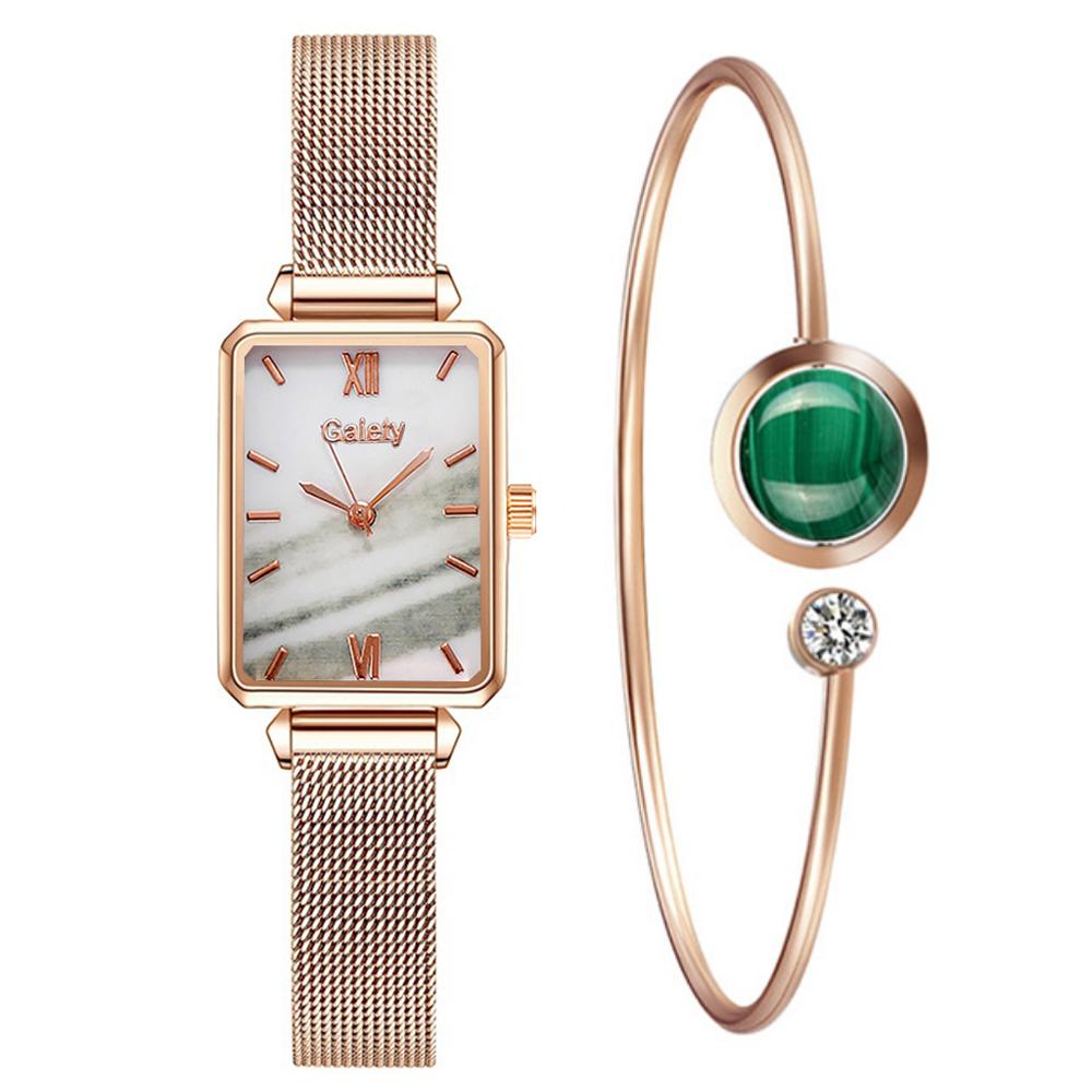 CHYLEANNA  Fashion Square Bracelet Set Watch