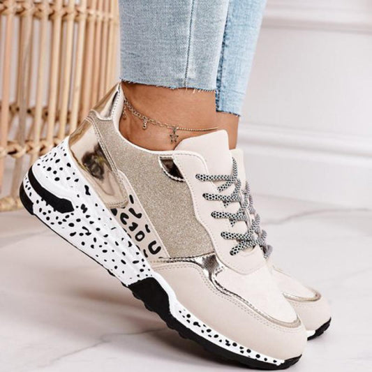 CHYLEANNA  Leopard Lace-Up Platform Sneakers