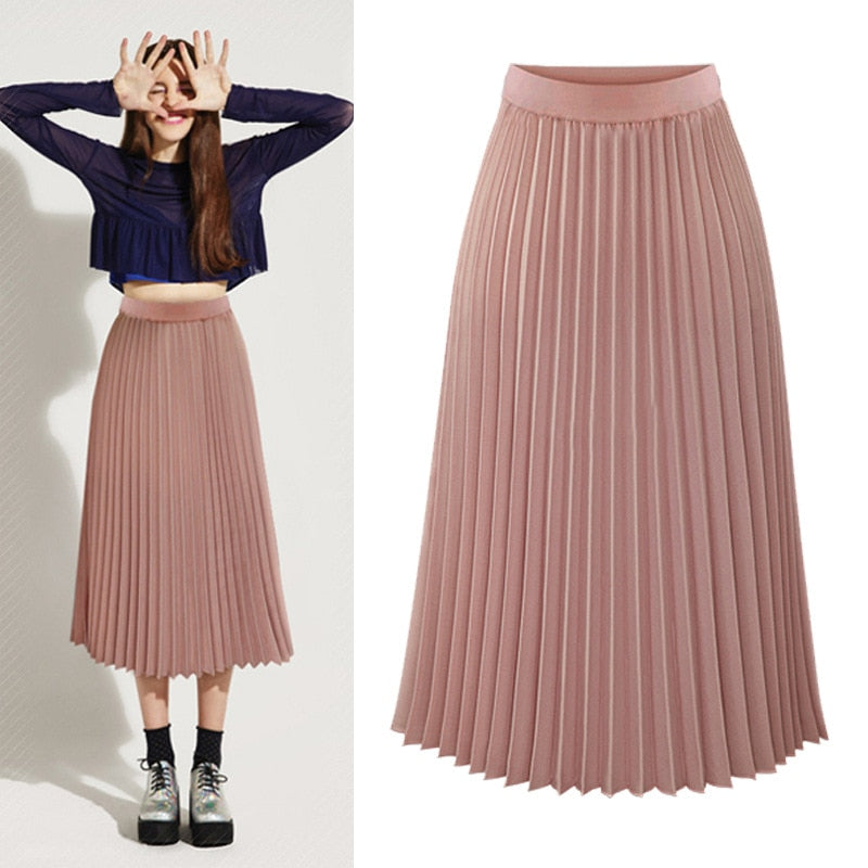 CHYLEANNA  Pleated Chiffon Skirt