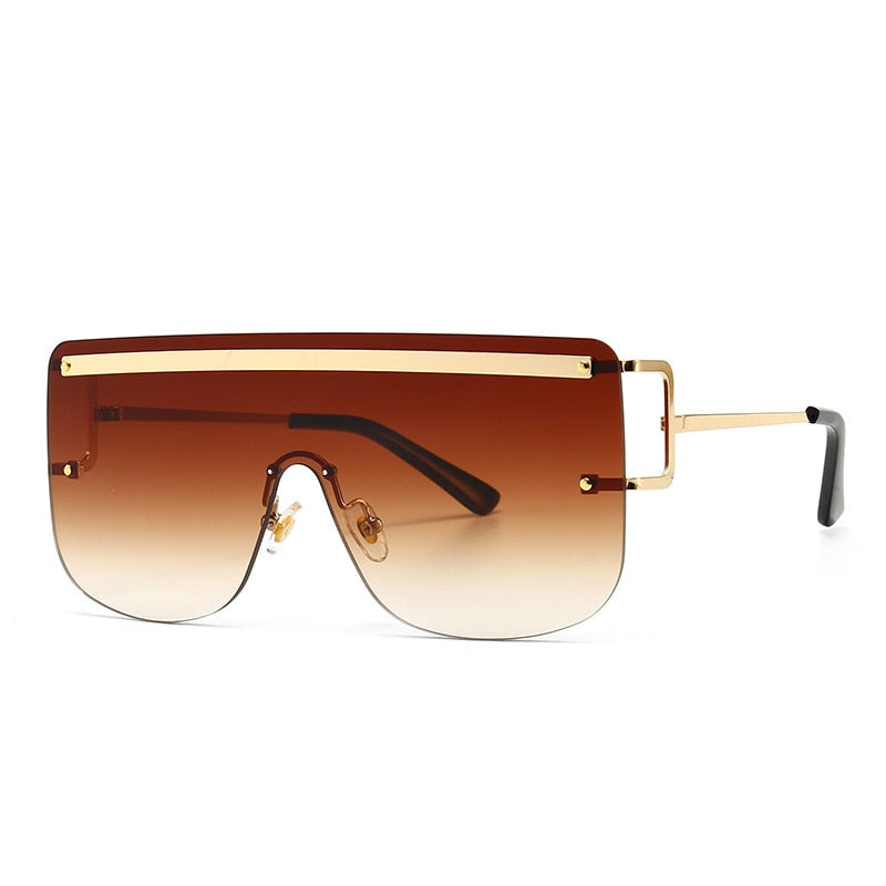 CHYLEANNA  Flat Oversized Rimless Gradient Sunglasses