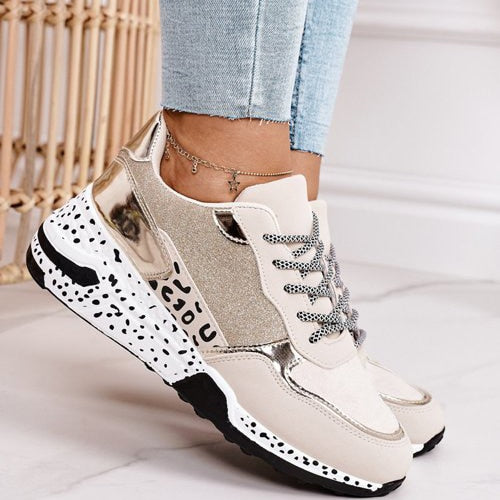 CHYLEANNA Platform-sneakers met veters en luipaardprint