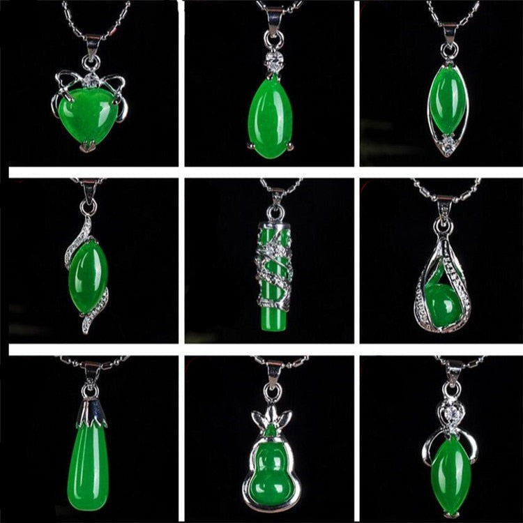 CHYLEANNA  Jade Pendant 925 Sterling Silver Necklace