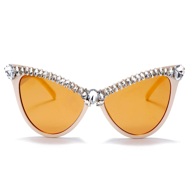 CHYLEANNA  Stylish Diamond Rhinestone Cat Eye Sunglasses