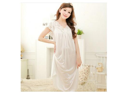 CHYLEANNA  Ice Silk Lace Nightgown