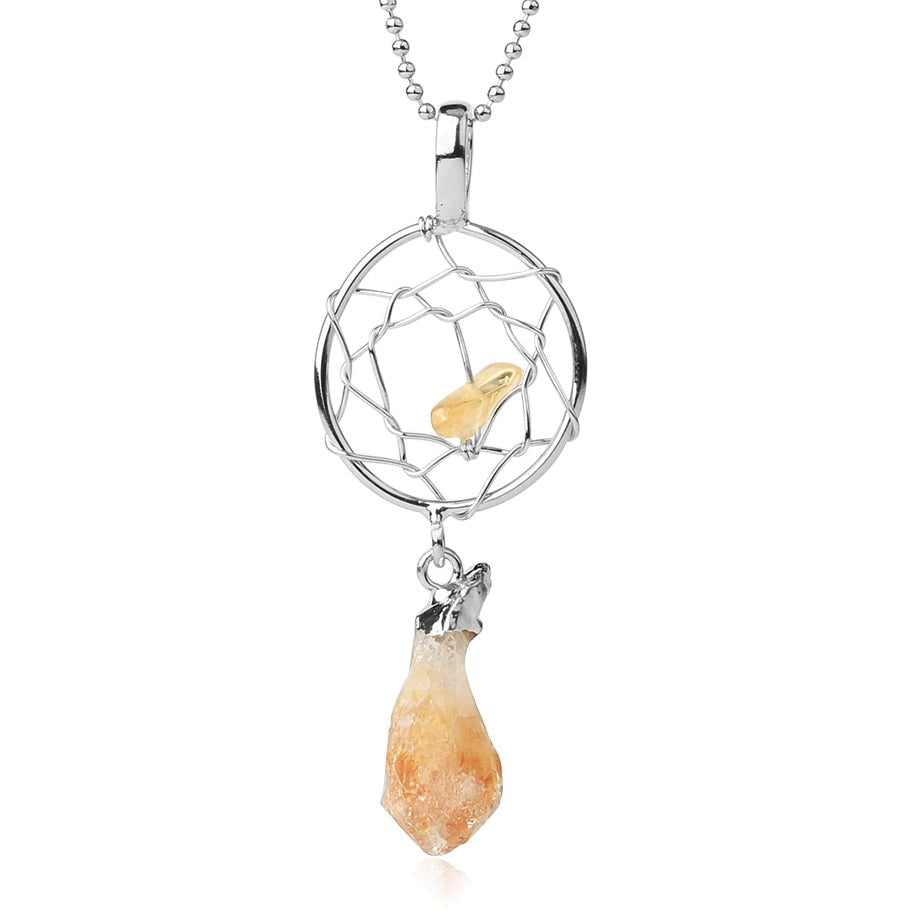 CHYLEANNA Gemstone Dreamcatcher Pendant Necklace