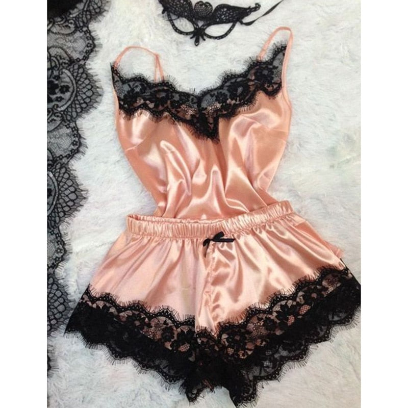 CHYLEANNA  Lace Satin Sets Pajamas