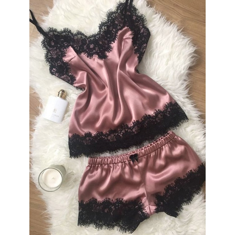 CHYLEANNA  Lace Satin Sets Pajamas