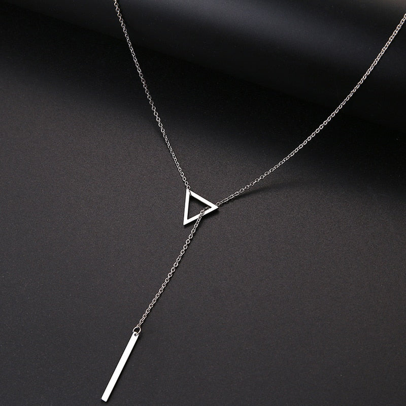 CHYLEANNA  Triangle Double Pendant Long Chain