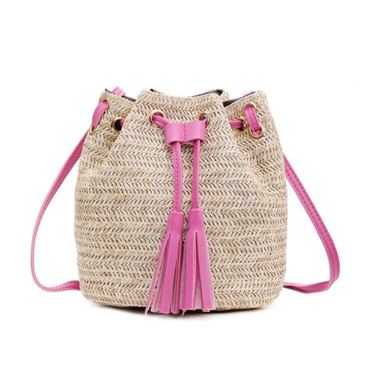 CHYLEANNA   Knitted Straw Satchel Bag