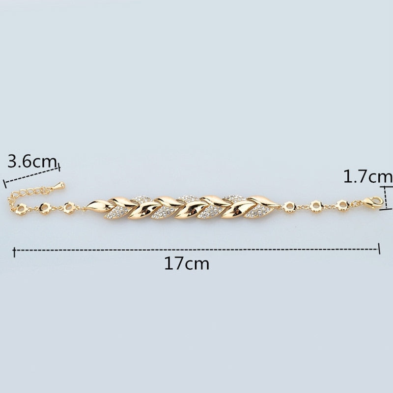 CHYLEANNA  Luxury Cubic Zirconia Leaf Bracelet