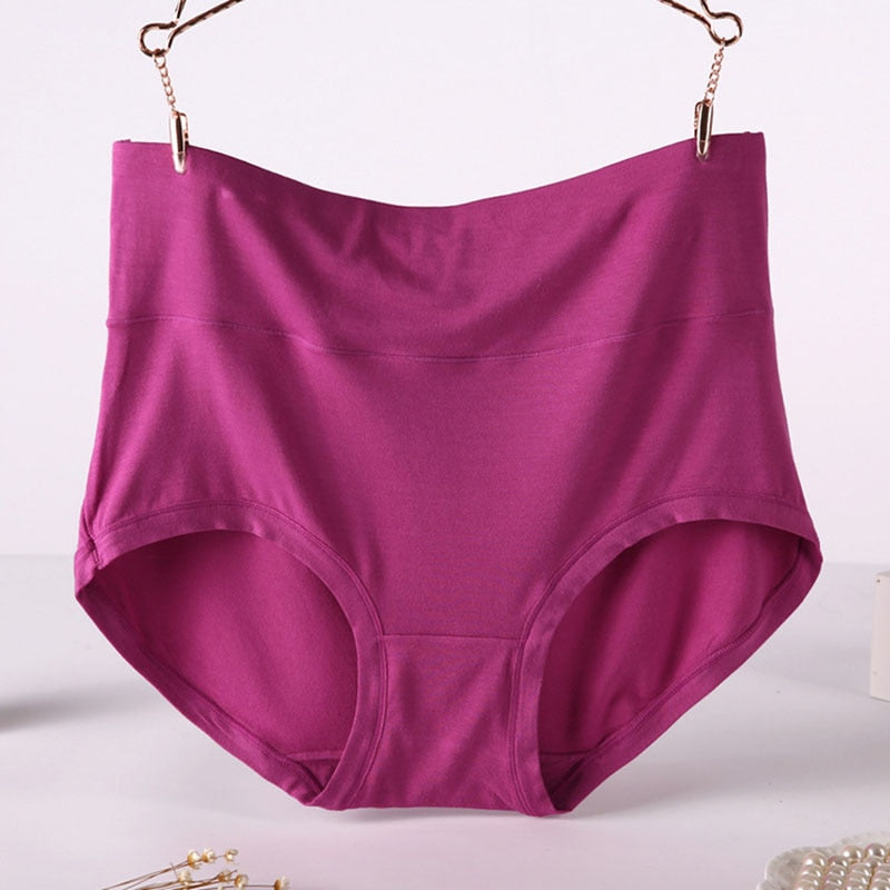 CHYLEIGH   4 Pcs/Lot High Waist Plus Size Bamboo Fiber Panties