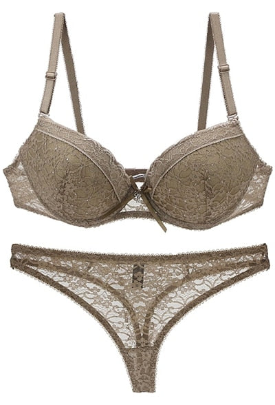 CHYLEANNA  Mesh Push-Up Drill Bra Set