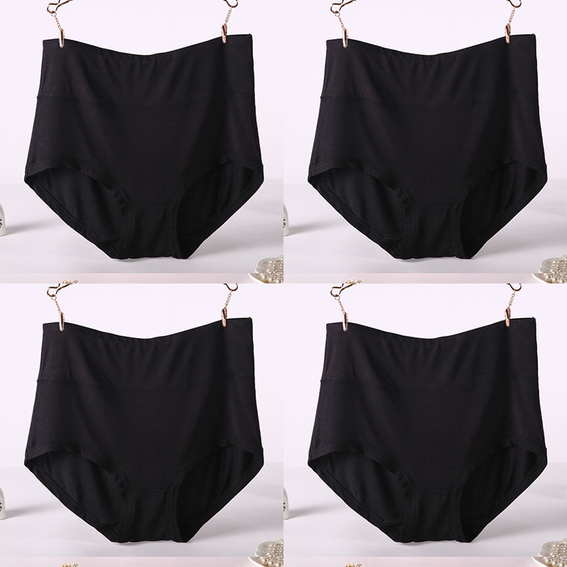 CHYLEIGH   4 Pcs/Lot High Waist Plus Size Bamboo Fiber Panties