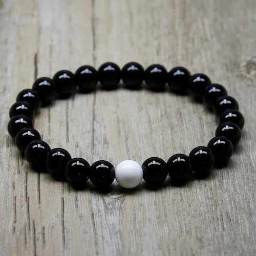 CHYLEANNA   Simple Natural Stone Bead Bracelet