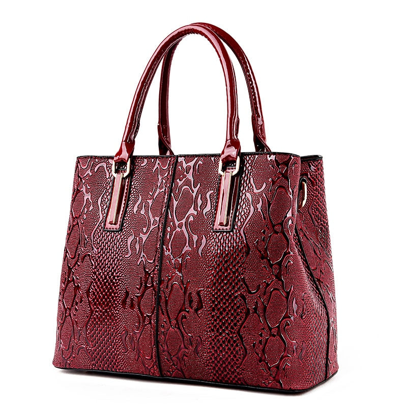 CHYLEANNA   Luxury Shiny Leather Tote Bag