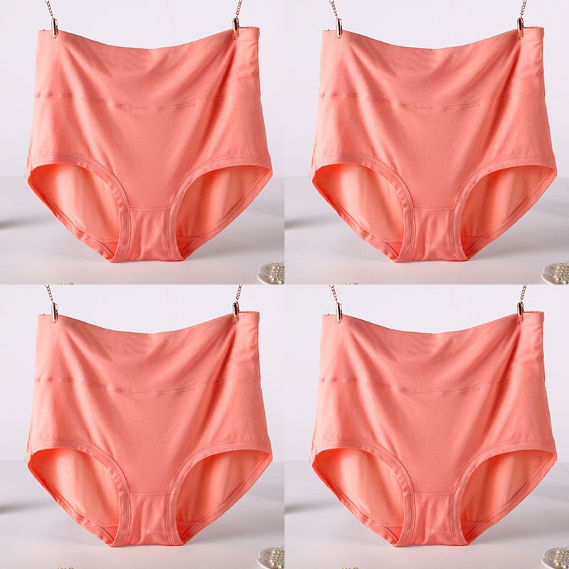 CHYLEIGH   4 Pcs/Lot High Waist Plus Size Bamboo Fiber Panties