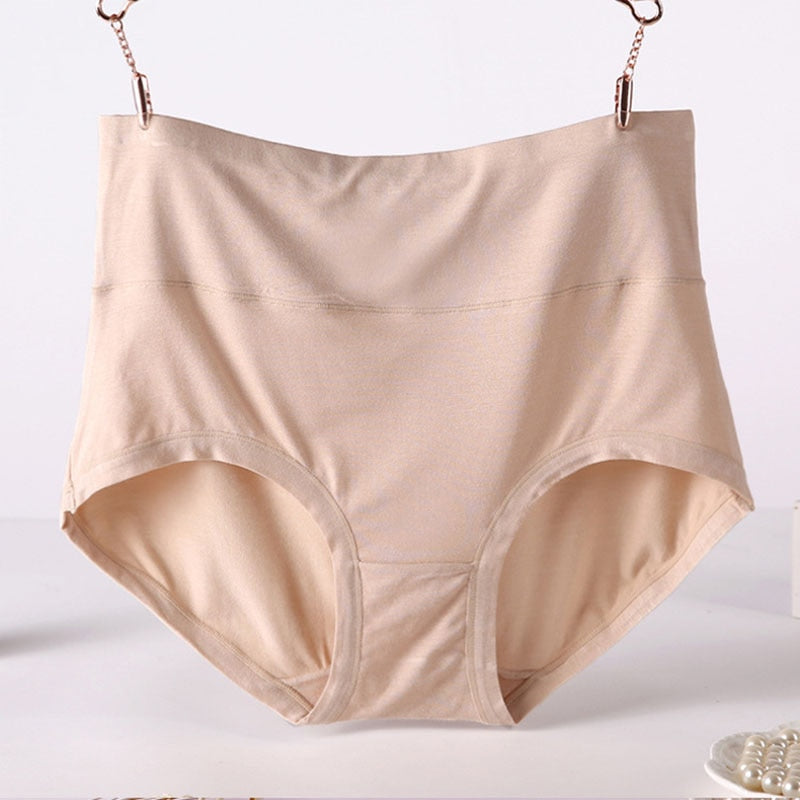 CHYLEIGH   4 Pcs/Lot High Waist Plus Size Bamboo Fiber Panties