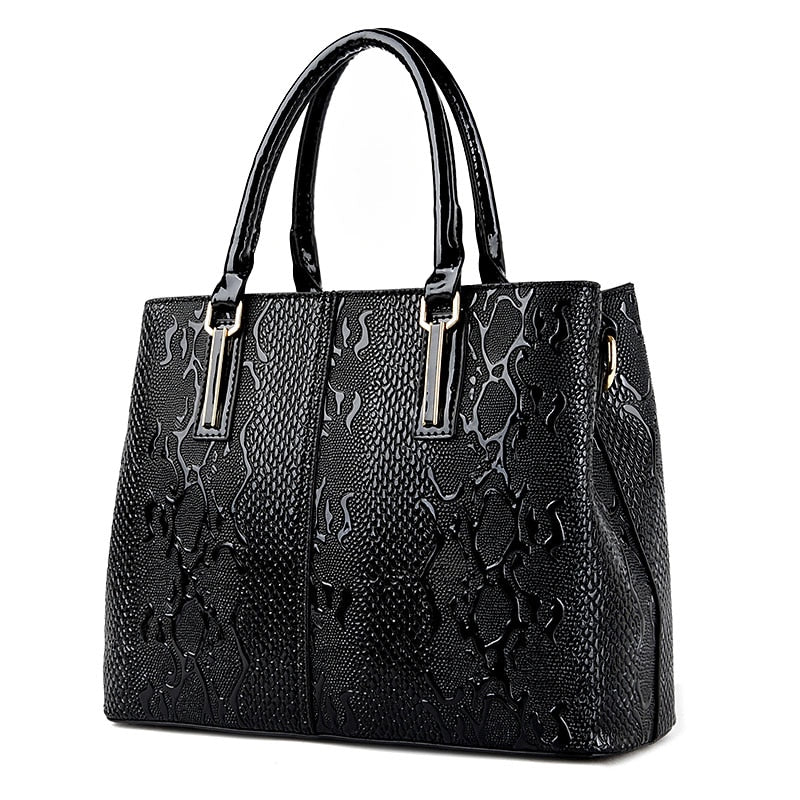 CHYLEANNA   Luxury Shiny Leather Tote Bag