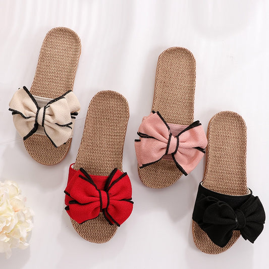 CHYLEANNA  Bow-Knot Cute Linen Slipper