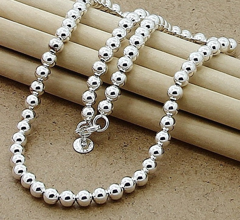 CHYLEANNA  Smooth Beads Ball Chain Necklace