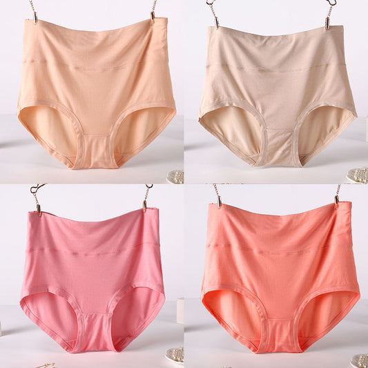 CHYLEIGH   4 Pcs/Lot High Waist Plus Size Bamboo Fiber Panties