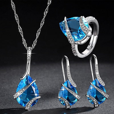 CHYLEANNA  Blue Cubic Zirconia Sets