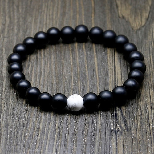 CHYLEANNA   Simple Natural Stone Bead Bracelet